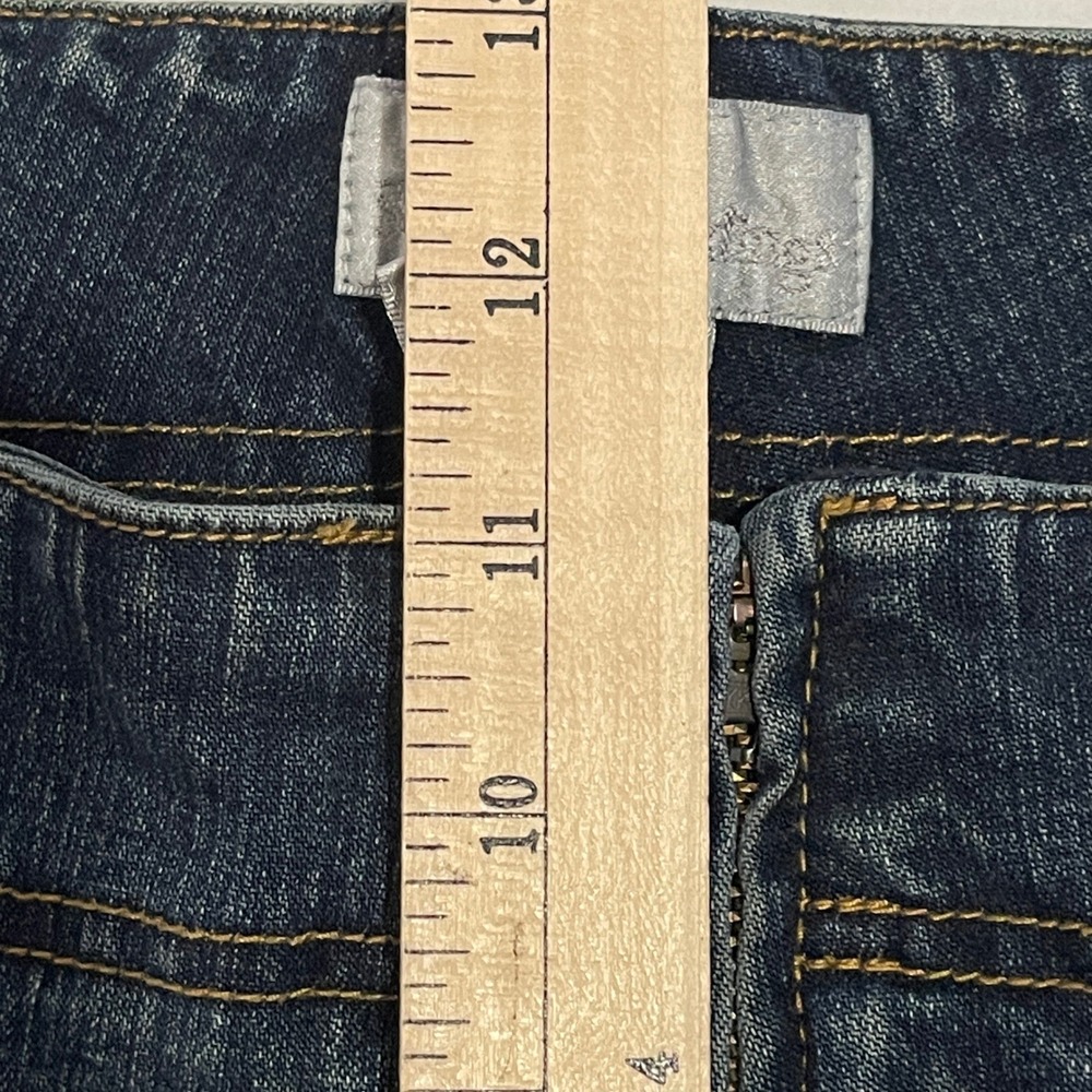 Soft Surroundings Women Sz Med Dark Wash Flare Leg Jeans Zipper Fly Cotton Blend - Picture 5 of 11
